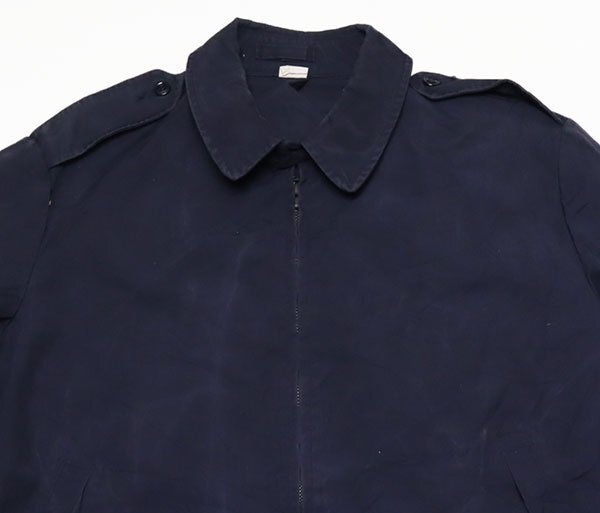 MJ60米軍実物USAFアメリカ古着ウインドブレーカー70’Sビンテージ42ビッグサイズ濃紺系ドリズラージャケット空軍チンスト付ミリタリジャケ拍卖