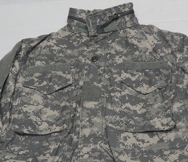 MJ89米軍実物ARMYアメリカ古着フィールドジャケットM-65デジカモ迷彩ACUミリタリージャケットMマジックテープ付きコンバットジャケット拍卖