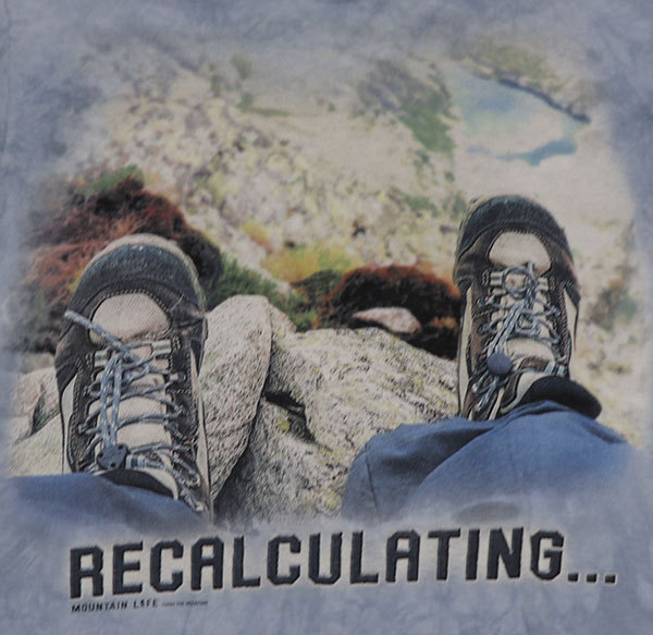 ST36タイダイ染めTシャツUNKNOWNアメリカ古着ショップTシャツRECALCULATING登山THE MOUNTAINイラストTシャツ/オールド&レトロ拍卖