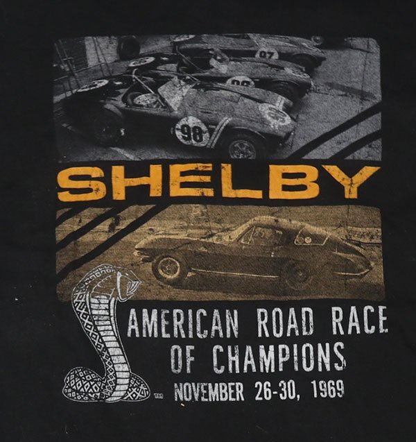 ST86レーシングTシャツUNKNOWNアメリカ古着シェルビー・マスタングTシャツSHELBY黒系TシャツMUSTANG1969ビンテージ復刻TシャツXLビッグサイ拍卖