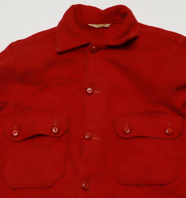 LS50ボーイスカウトアメリカBSAアメリカ古着アメリカ製ウールシャツ60’Sビンテージ38シャツジャケット肉厚ヘビー赤系ボックスシャツ拍卖