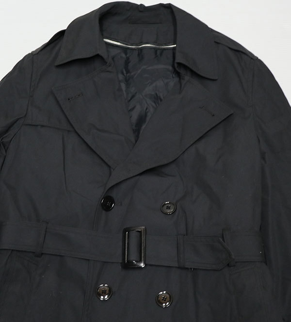 AJ94米軍実物ARMYアメリカ古着トレンチコート40ビッグサイズ/ミリタリージャケット黒ライナー付きコートCOATユニホーム制服オールド拍卖