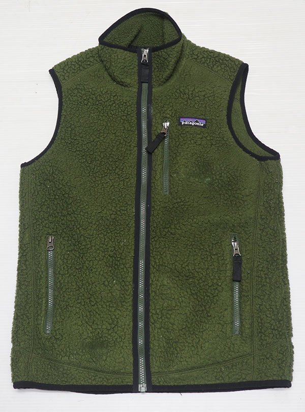 VE83パタゴニアPATAGONIAアメリカ古着レトロパイルベスト22825FA18フリースベストSアウトドアベスト緑系オールド&レトロスタイル拍卖
