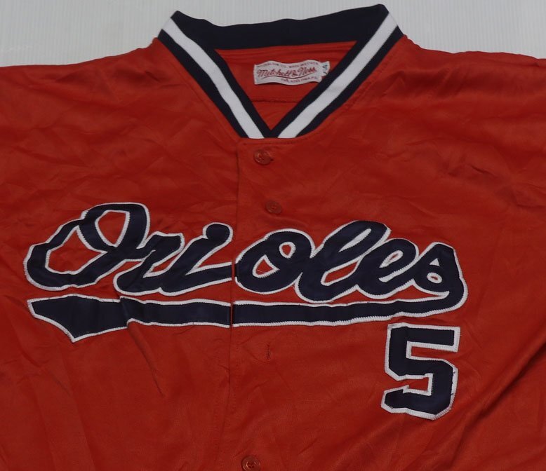 ST18ミッチェル&ネスMITCHELL&NESSクーパーズタウンCOOPERSTOWNアメリカ古着ベースボールシャツ/オリオールズ70’ビンテージ復刻ロビンソン拍卖