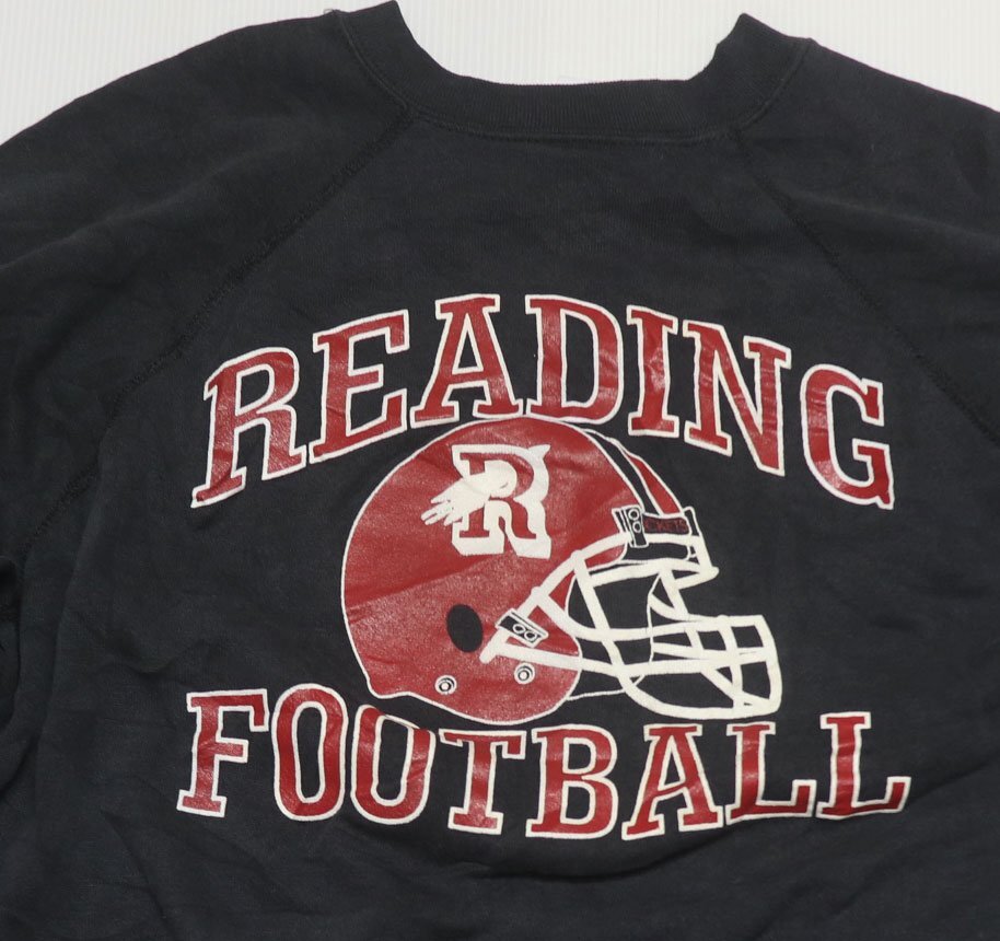 SW59タルテックスTULTEXアメリカ古着アメリカ製スウェット80’S90’Sビンテージ黒系トレーナーREADINGフットボール/オールド&レトロ拍卖