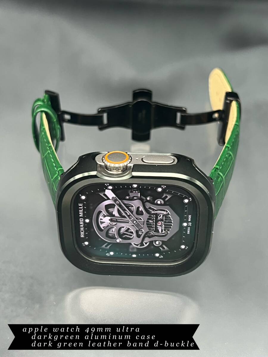 49mm 49ミリ ウルトラ アップルウォッチ ダークグリーン アルミニウム カバー ワイド ラバー ベルト バックル ultra Apple Watch拍卖