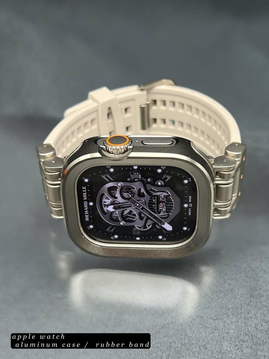 49mm 49ミリ ウルトラ アップルウォッチ アルミニウム カバー ケース サンド ホワイト ラバー ベルト バックル ultra Apple Watch拍卖