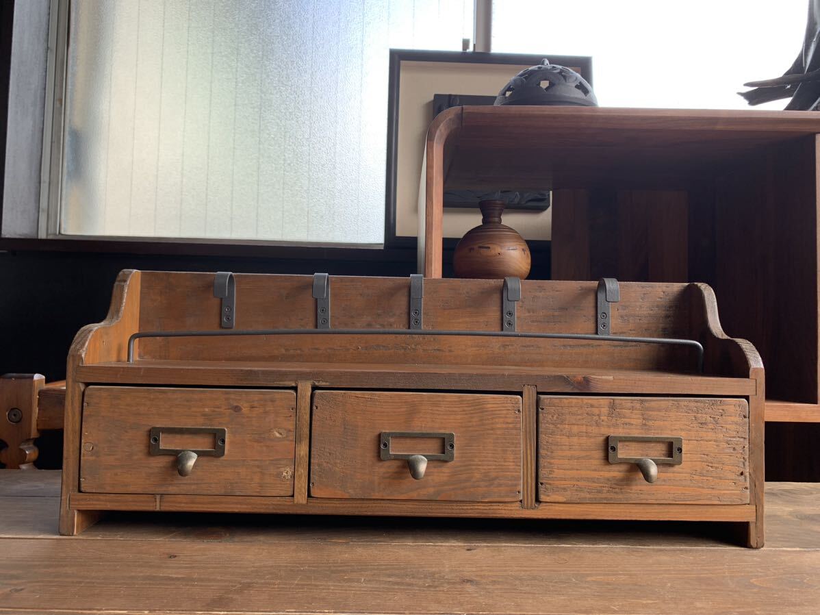 A0926-06★studio clip / スタジオクリップ 収納ボックス 小物収納 飾り棚 アンティーク調 ビンテージ調 インテリア拍卖