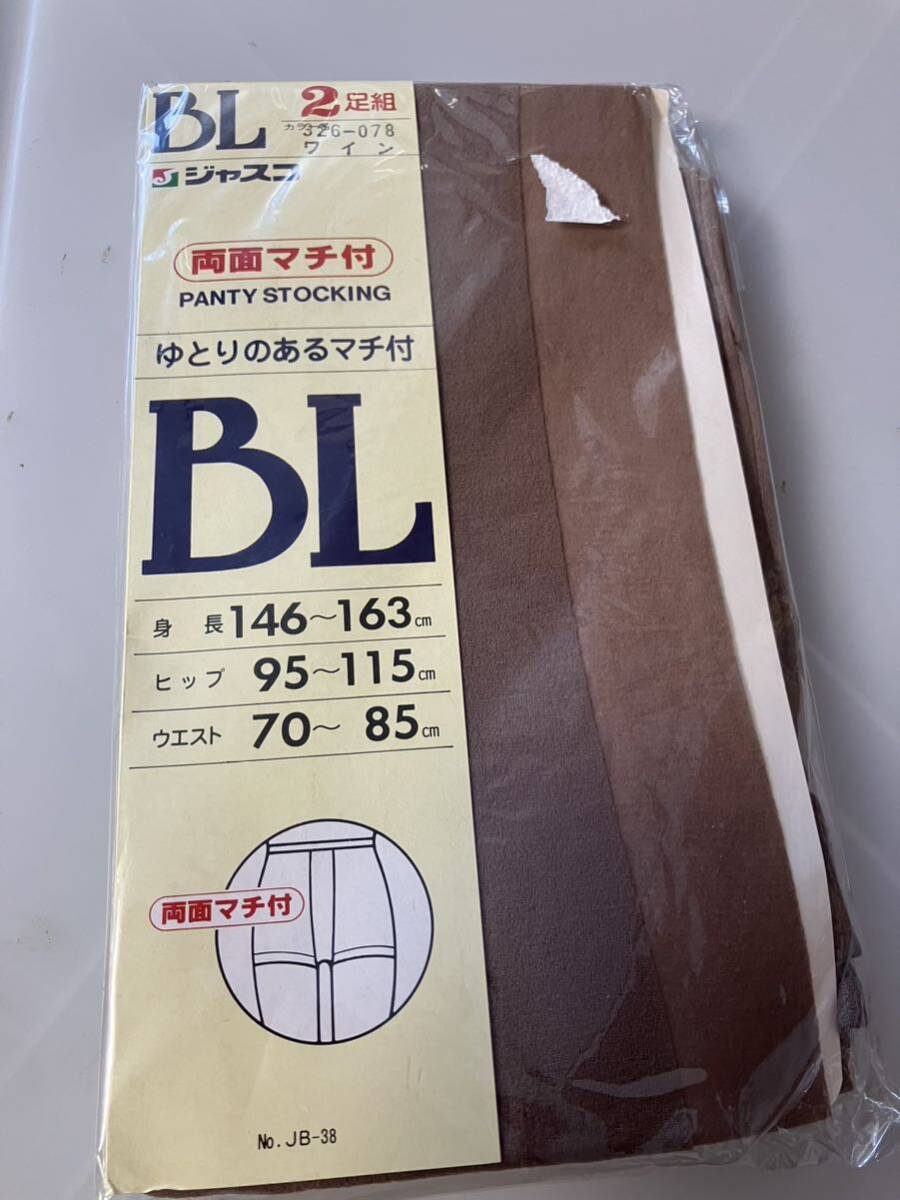 ジャスコ パンティストッキング BL 2足組 ワイン panty stocking パンスト ゆとりのあるマチ付 両面マチ付拍卖