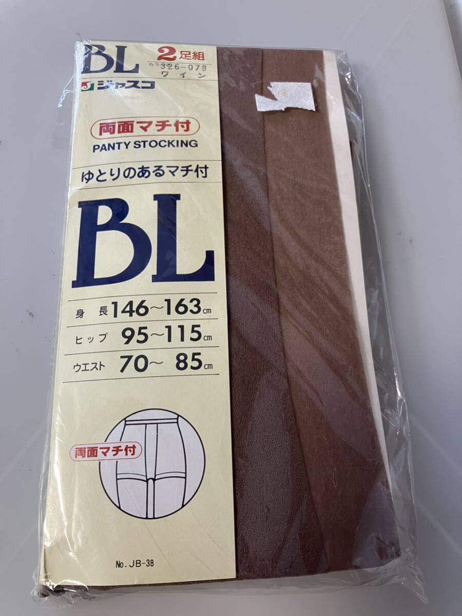 ジャスコ パンティストッキング BL 2足組 ワイン panty stocking パンスト ゆとりのあるマチ付 両面マチ付拍卖