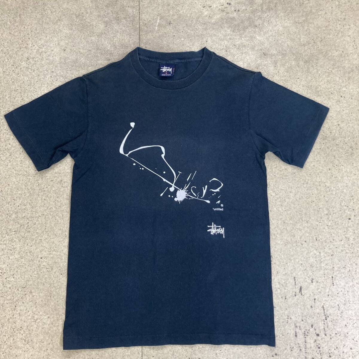 90’s Stussy×WTAPS DRIP TECHNIQUE 紺タグ ブラック Tシャツ 半袖 The拍卖
