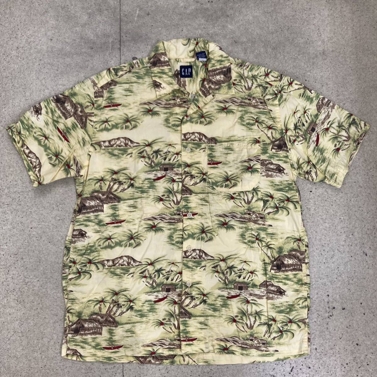90s old gap 開襟シャツ アロハシャツ 柄シャツ オープンカラー アロハシャツ 半袖 半袖シャツ 拍卖