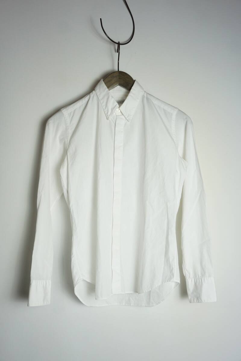 定番 正規 JOHN LAWRENCE SULLIVAN ジョン ローレンス サリバン 長袖 比翼 シャツ JLSW-06 白 サイズ6 本物 925O★1拍卖