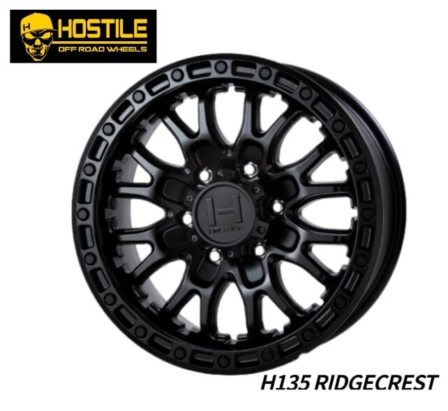 特価タイヤセットのみ ランクルプラド ハイラックスサーフ HOSTILE H135 RIDGECREST 17x8.0J 6/139.7 +20 アスファルト ブラック 4本拍卖