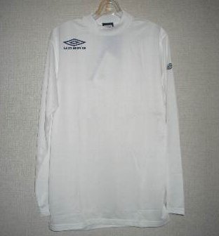 アンブロ UBA7851長袖シャツWNV 白×紺 ホワイト×ネイビー Oサイズ 大きいサイズ umbro 新品 レトロ 即決'拍卖