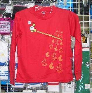 バボちゃん Tシャツ アシックス XW612 asics 限定販売 長袖 赤レッド(23) レディース Sサイズ asics 新品 レトロ 即決/拍卖