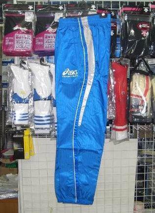 アシックス FOOTBALL GEARウインドパンツ 青×シルバーOサイズ 大きいサイズ asics 新品 レトロ *拍卖