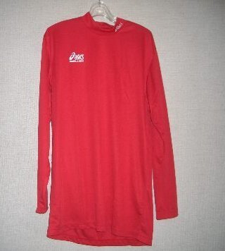 アシックス XS6516 ハイネックロングスリーブシャツ 赤 レッドXOサイズ 大きいサイズ asics レトロ '拍卖