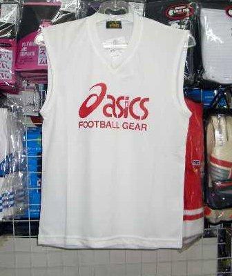 XS6605 アシックス ジュニアノースリブシャツ 白×赤 ホワイト×レッド140cm asics キッズ 子供 新品 レトロ *拍卖