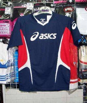 XS6236 アシックス ジュニア半袖シャツ 紺 ネイビー 130cm asics キッズ 子供 新品 レトロ 即決価格*拍卖