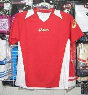 XS6239 アシックス ジュニア半袖シャツ 赤 レッド 130cm asics キッズ 子供 新品 レトロ 即決価格*拍卖