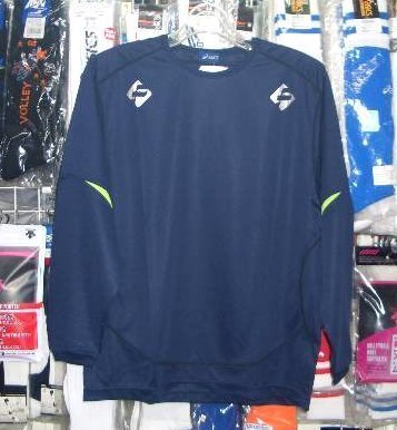 アシックス フットサルXS6272長袖ゲームシャツ 紺 ネイビー Lサイズ asics 新品 レトロ 即決価格/拍卖