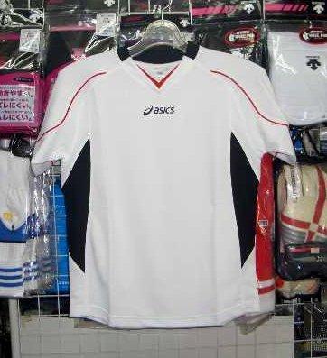 XS6222 アシックス ジュニア半袖シャツ 白×黒 ホワイト×ブラック 140cm asics キッズ 子供 新品 レトロ 即決*拍卖