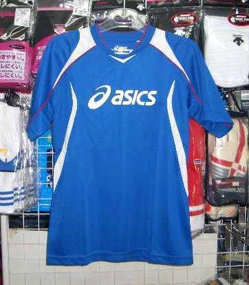 XS6227 アシックス ジュニア半袖シャツ 青 ブルー 160cm asics キッズ 子供 新品 レトロ 即決価格*拍卖