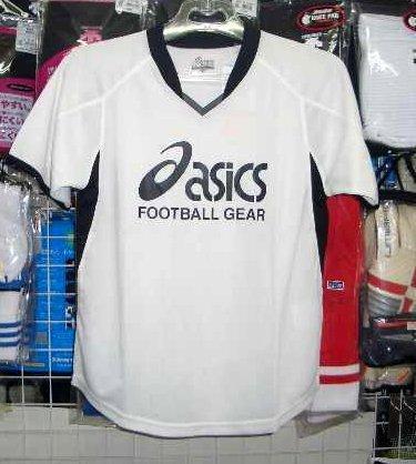 アシックス XS022Sジュニア半袖プラシャツ 白×黒 ホワイト×ブラック 140cm asics キッズ 子供 新品 レトロ 即決*拍卖