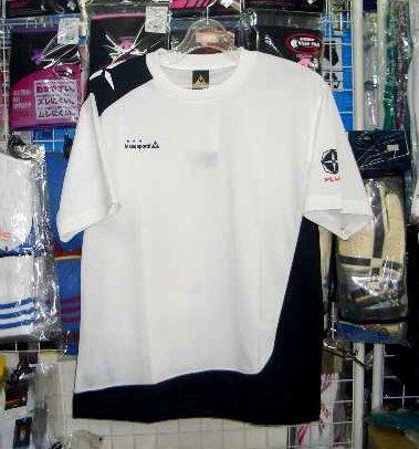 レア!QF090252 ルコック フットサル半袖ゲームシャツ白 ホワイトLサイズ le coq 新品 レトロ 即決/拍卖