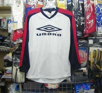 アンブロ UBA7647かっこいい長袖WNV 白×紺 ホワイト×ネイビー M-Lサイズ umbro 新品 レトロ 即決価格/拍卖