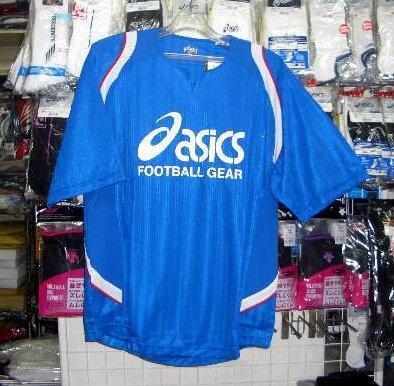XS6018 アシックス 半袖プラクティスシャツ 青 ブルー Oサイズ 大きいサイズ asics 新品 レトロ 即決価格/拍卖