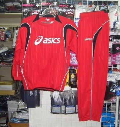 アシックス かっこいいジャージ 上下赤Sサイズ asics 新品 レトロ 即決価格/拍卖