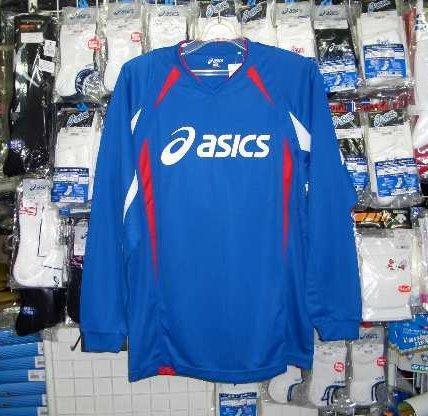 アシックス XS6034長袖プラクティスシャツ 青 ブルー Mサイズ asics 新品 レトロ 即決価格/拍卖