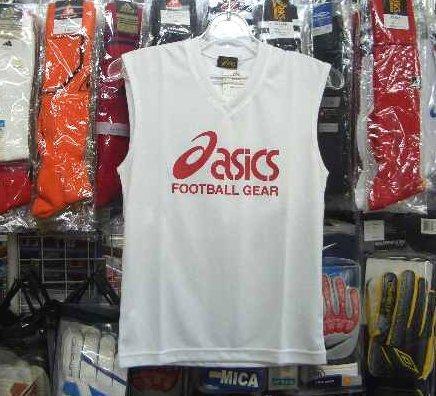 アシックス XS6605ノースリーブシャツ 白×赤 ホワイト×レッド130cm ジュニア キッズ 子供 asics 新品 レトロ /拍卖