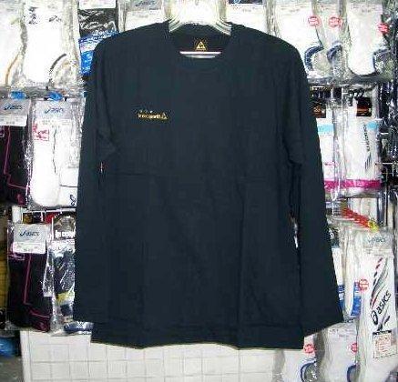 ルコック フットサル三ッ星長袖シャツ黒 ブラックMバックプリント新品 レトロ 即決/拍卖