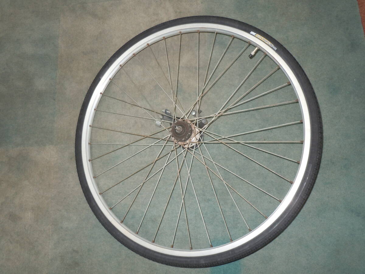 軽快車シティ車 27インチ3段 アルミリム リアホイール ローラーブレーキ拍卖