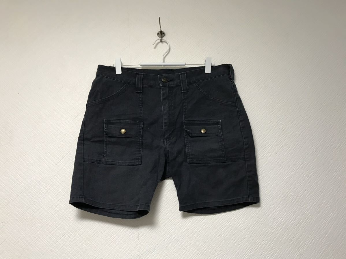 本物リーLEEコットンストレッチデニムブッシュハーフショートパンツサーフワークミリタリーアメカジストリートゴルフメンズグリーングレーM拍卖