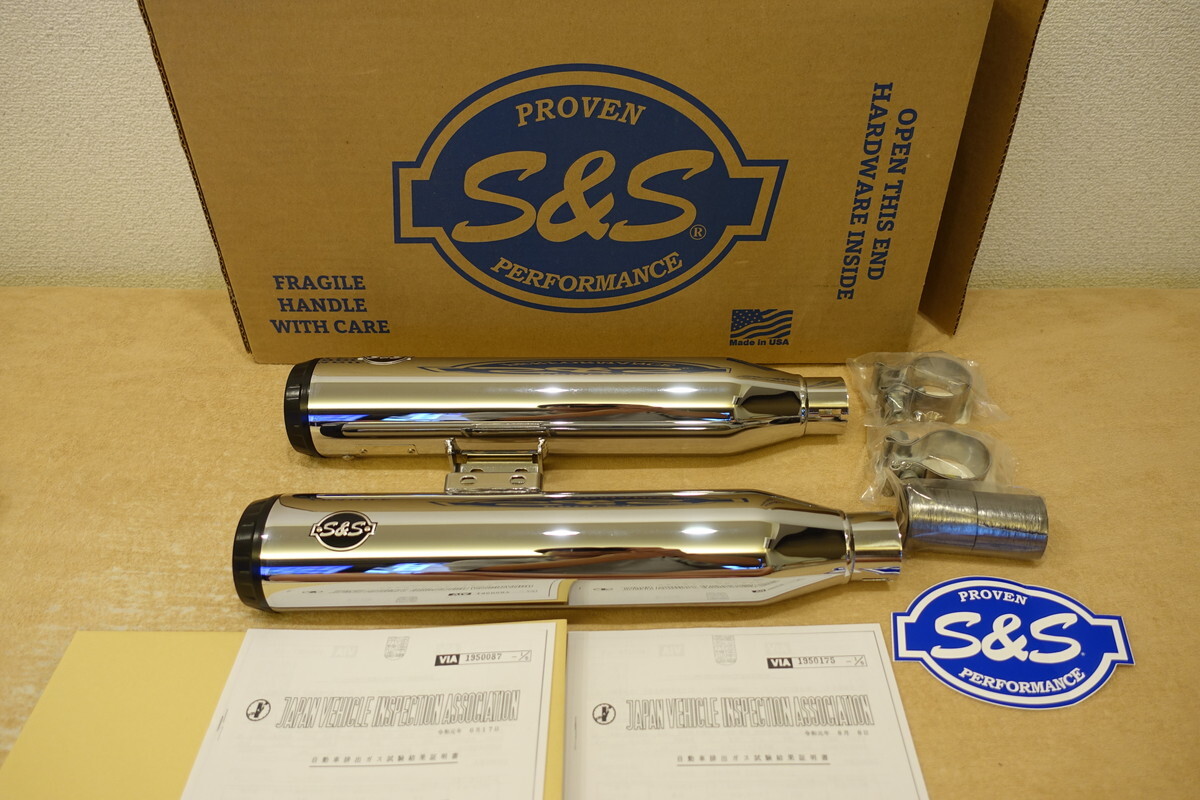 S&S FXBB / FLSL / FXLR / FXBRS / FLFBS (18-20) グランドナショナル JMCA スリップオンマフラー クローム 定価226,600円 550-0970-P 2拍卖