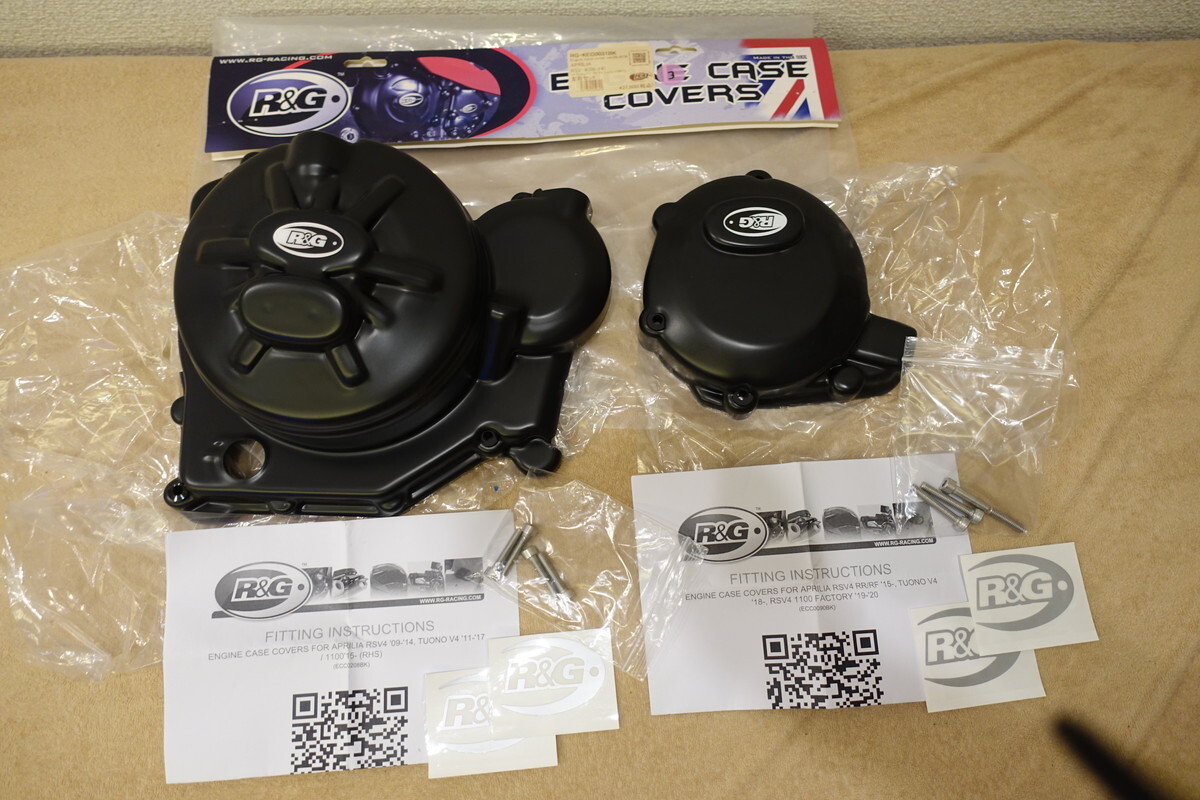 R&G RSV4 , Factory (09-14) / V4 Tuono(11-14) / V4 Tuono 1100(15-17) エンジンケースカバーセット★Road★ 定価31,900円 RG-KEC0031BK 3拍卖