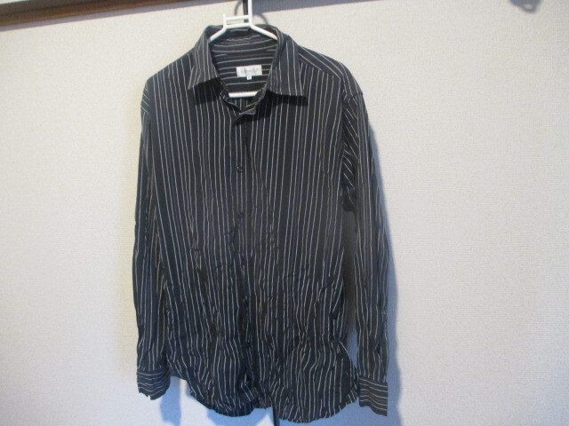 M■orap■長袖 シャツ■黒ストライプ ■used 送185拍卖