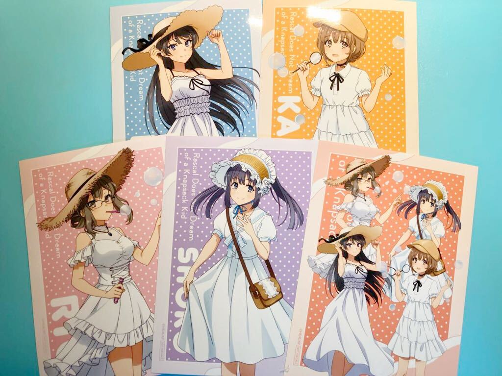 青春ブタ野郎はランドセルガールの夢を見ない POP UP SHOP 新宿 マルイB賞 ブロマイド 桜島麻衣 梓川花楓 双葉理央 牧之原翔子 5枚セット拍卖