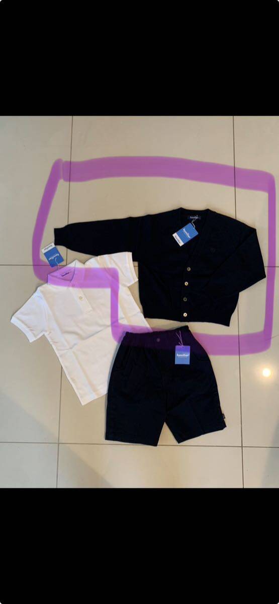 新品・タグ付き ★ familiar ファミリア ★ 110㎝ ★ カーディガン (濃紺) ★ お受験・発表会・卒園式・入園式・七五三・冠婚葬祭拍卖