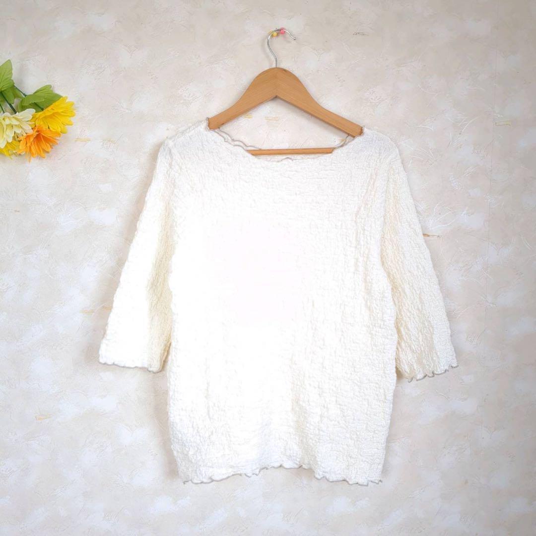 J985【L】 Drea my Minx カットソー 五分袖 ちぢみ生地拍卖