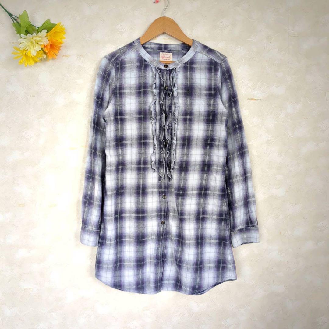 【M】オーセンテックフランネル UNIQLO チェックシャツ チュニック拍卖