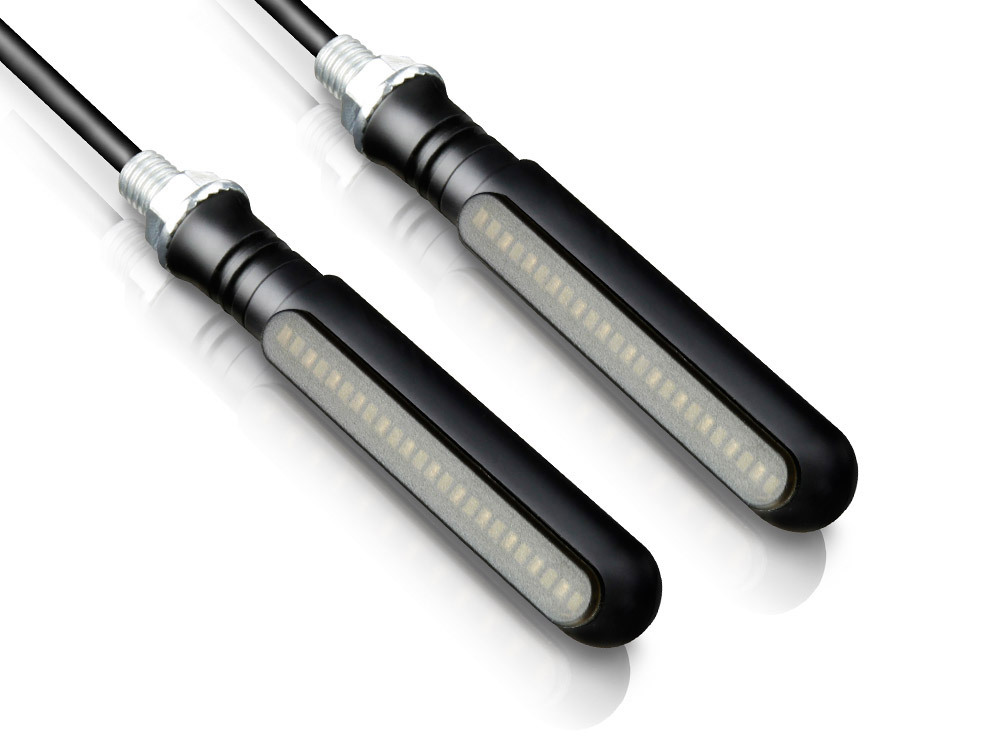 バイク LEDウインカー 赤テール 流れるタイプ 24球内蔵 スモーク 柔軟性あり 柱型 赤/黄 12V 左右拍卖