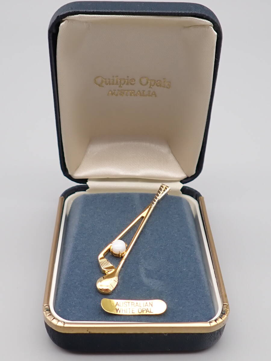 12月終了!オーストラリア ホワイト オパール タイピン Quilpie Opals ゴルフクラブ ゴールドGP / 小物 アクセサリー GF【F708B4】拍卖