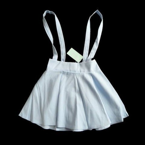 新品 定価3080円 La Leia ラレイア サスペンダー スカート 水色 ブルー ミニスカート フレアスカート 拍卖