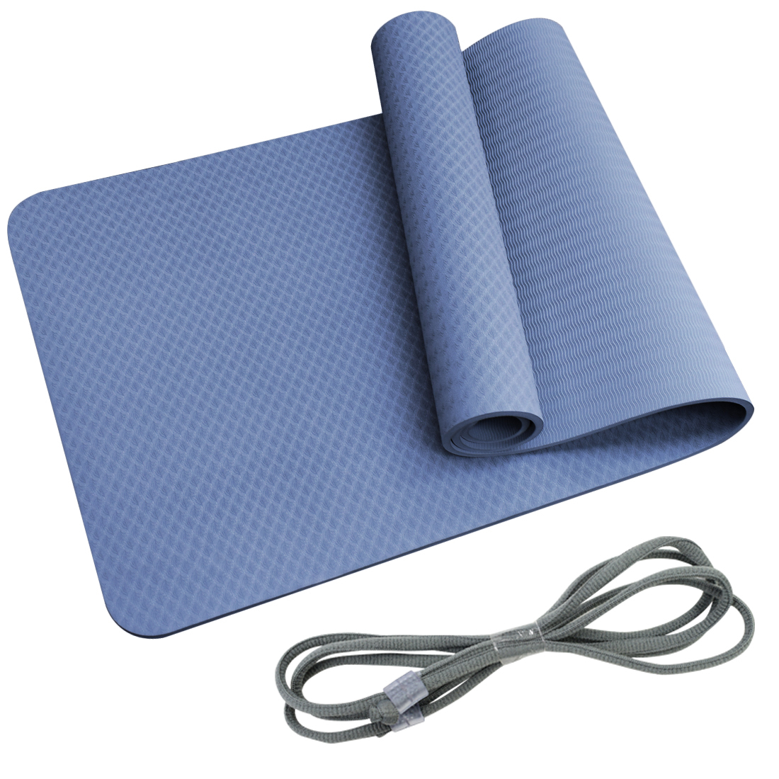 ヨガマット 10mm 高級 TPE 素材 無臭 滑りにくい トレーニングマット エクササイズマット トレーニング TPE ダイエット ダークブルー拍卖
