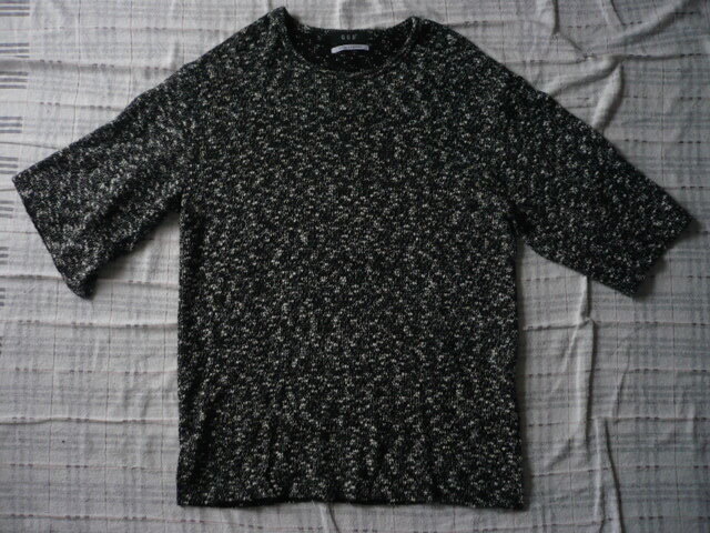 GGD(ジージーディー)★ハーフスリーブニット セーター ワイド ルーズ 日本製拍卖